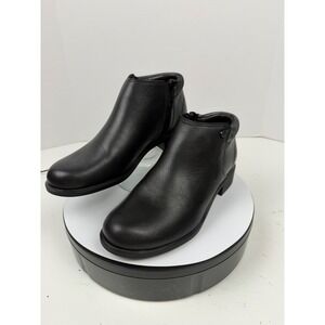 SAS Orthopedic Arch Support Black Leather Zip Ankle Boots Womens Size 7 Wide